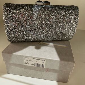 Jimmy Choo Karlie coarse glitter silver